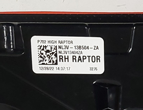 Ford F150 Raptor achterlicht 2021-2023